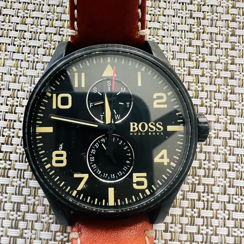 Hugo Boss Black and Brown Leather Bag